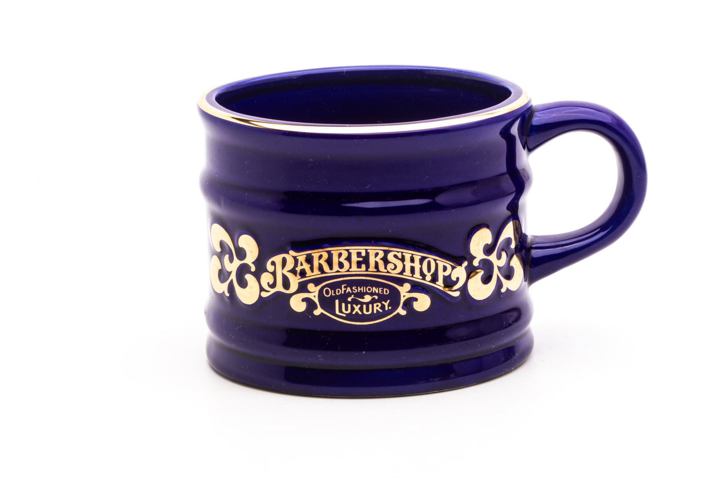 Classic Blue & Gold 1976 Franklin Toiletry Barbershop Old Fashioned Luxury Shaving Mug