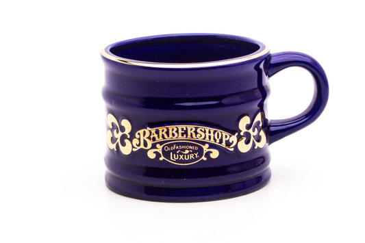 Classic Blue & Gold 1976 Franklin Toiletry Barbershop Old Fashioned Luxury Shaving Mug