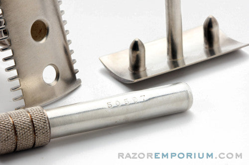 1906 Gillette Double Ring Old Type Safety Razor Set w/ Case Chicago and Sealed Blades