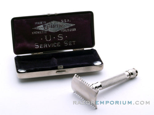 1916 Gillette US Service Set Ball End Old Type w/ Metal Case
