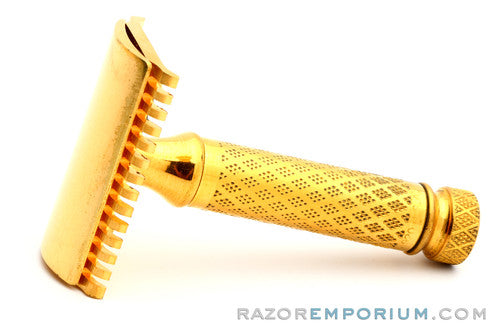 1920's Gillette New Improved Gold Tuckaway Travel Safety Razor Set w/ Blade Bank