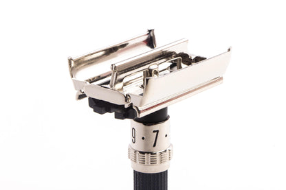 1983 D3 Gillette Super Adjustable "Black Beauty" Double Edge Safety Razor | Factory Nickel Revamp