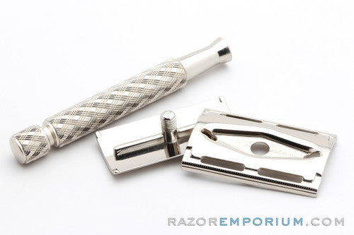 1960's Gillette Spiral Handle Tech Safety Razor Factory Nickel Revamp
