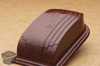 Gem 1930's Micromatic Single Edge Razor in Art Deco Case // Maroon