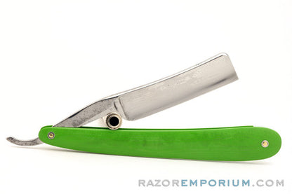 5/8" WM Greaves & Sons Straight Razor Custom G10 Green Scales