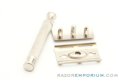 1950s Star Gillette Hybrid DE Safety Razor USA | Factory Nickel Revamp