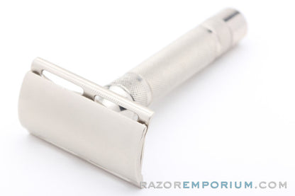 1940's Gillette Tech Head with Common Bar Handle DE Razor | Satin Nickel Revamp