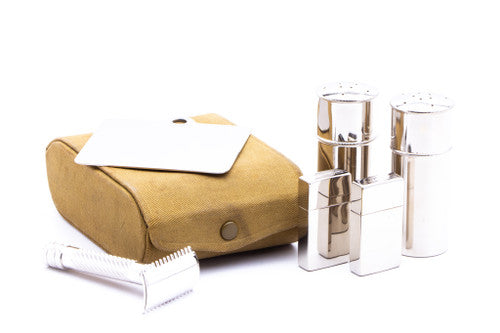 1920 Gillette Old Type Vintage Military Bulldog DE Travel Set | Rhodium Revamp