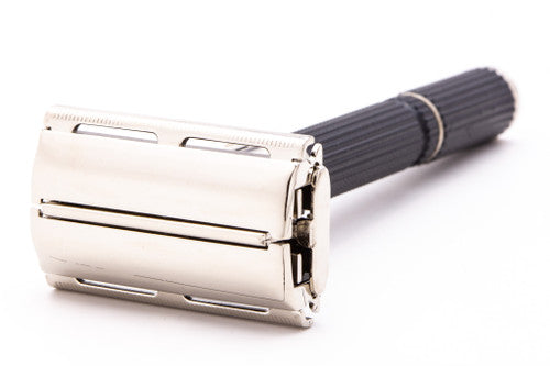 1980 A1 Gillette Super Adjustable "Black Beauty" DE Safety Razor | Factory Nickel Revamp