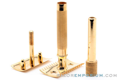 1919 Gillette Single Ring Old Type DE Safety Razor 24K Gold Revamp