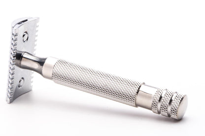 Three Piece Chrome Double Open Comb Safety Razor