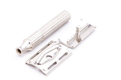 1961 G4 Gillette Fat Handle Tech Double Edge Safety Razor | Factory Nickel Revamp