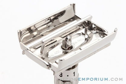 1959 Gillette TTO Fatboy Adjustable $1.95 Double Edge Rhodium Revamp E1