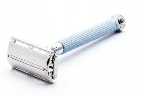 1963 I1 Lady Gillette Blue Star Double Edge Safety Razor | Factory Nickel Revamp