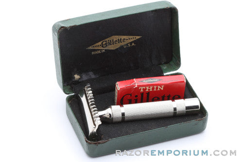 1930's Gillette NEW Long Comb Safety Razor Set | Factory Nickel Revamp