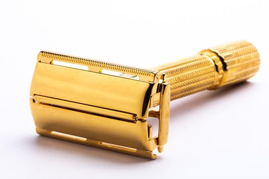 1960 F3 Gillette TTO Fatboy Adjustable DE Safety Razor | 24K Gold Revamp Copy