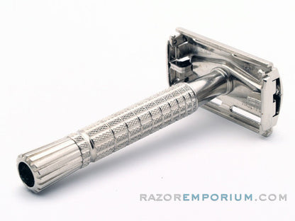 1960 F3 Flair Tip Super Speed DE Safety Razor Set w/ White Case & Blade Bank