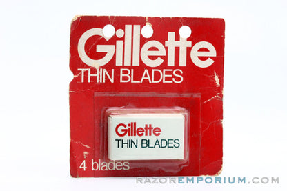 1980's Gillette Thin Double Edge (4) - New Old Stock (NOS) Razor Blades