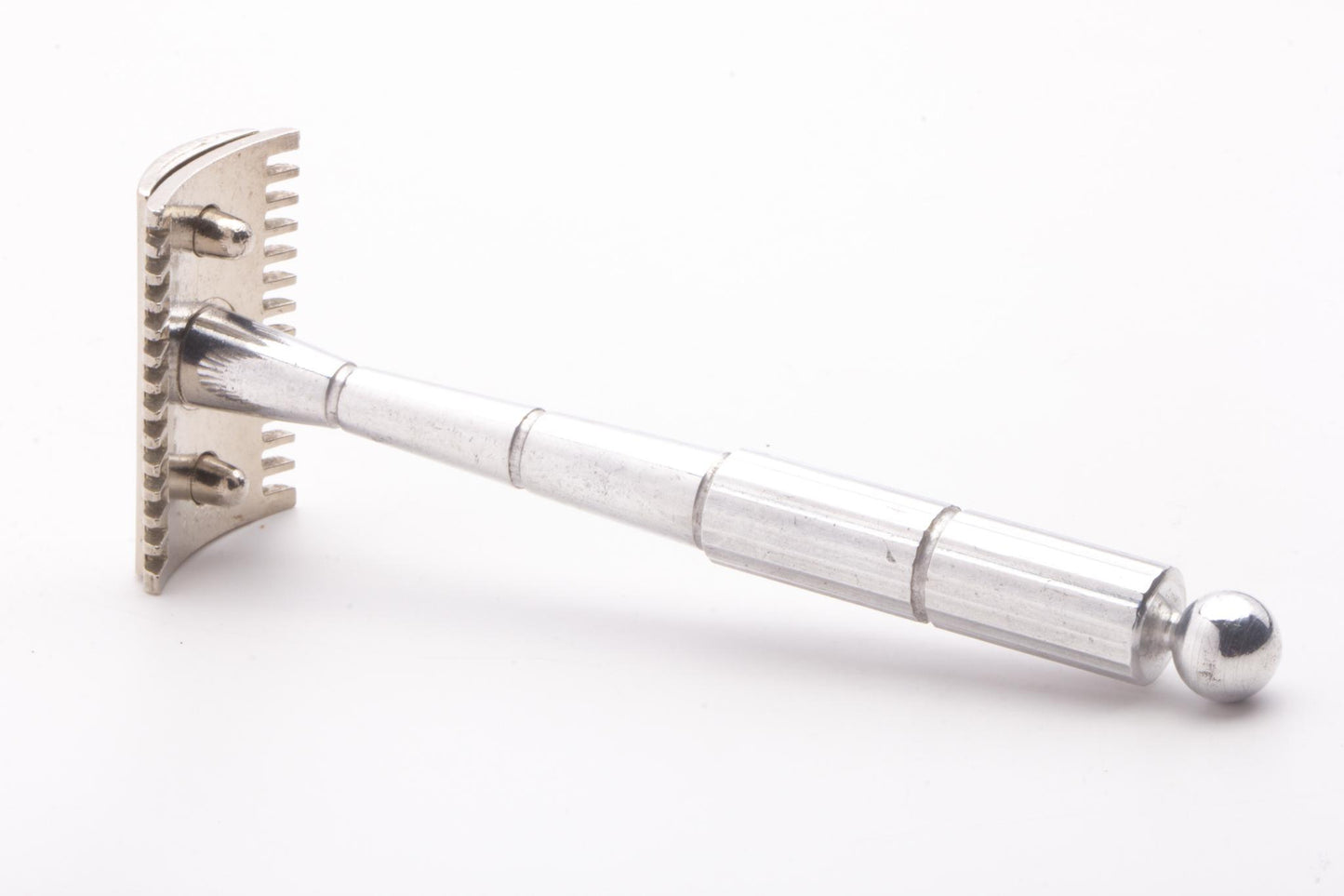 Unbranded Open Comb Long Handle Double Edge Safety Razor | Factory Nickel Revamp