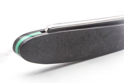 4/8" Vintage Restored Sperry & Alexander Co. Black Beauty Straight Razor With Rose Etched Scales