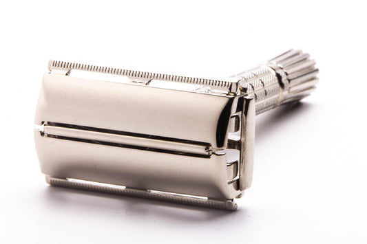 1962 H4 Gillette Flare Tip Super Speed TTO Safety Razor | Factory Nickel Revamp