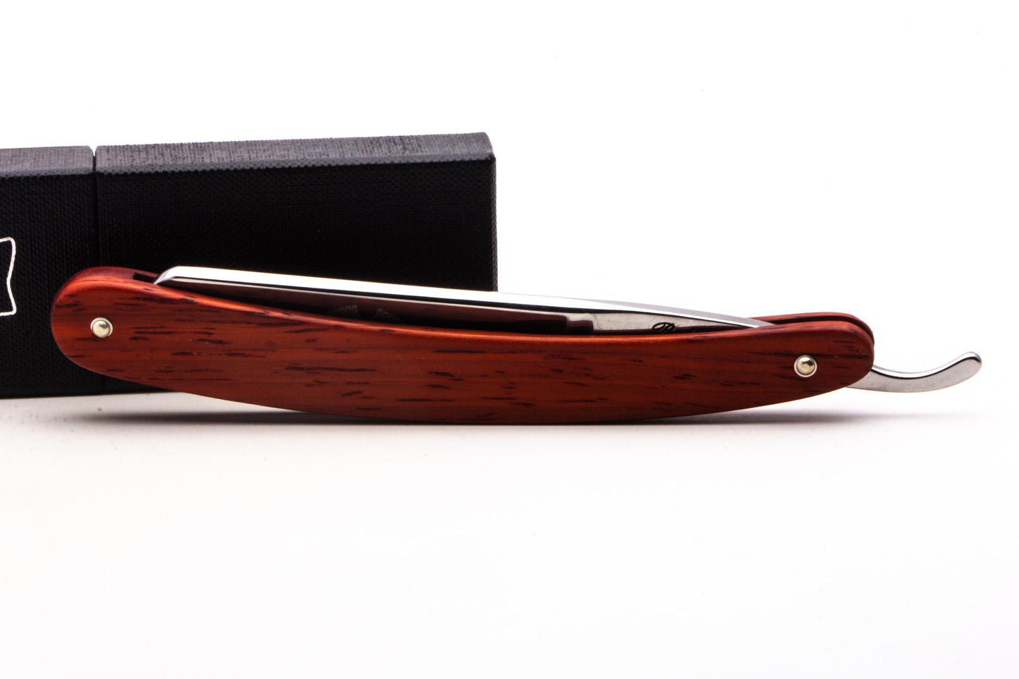 5/8" Ralf Aust Spanish Tip Straight Razor | Red Wood Scales
