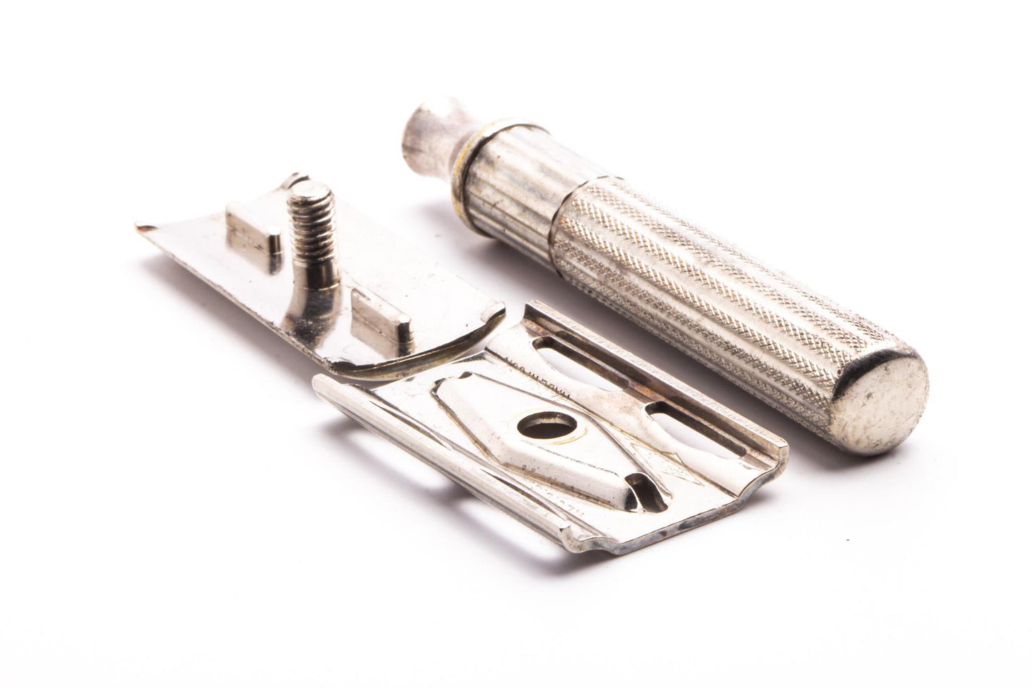 1939-47 Gillette Fat Handle Tech Double Edge Safety Razor Set | Original Condition