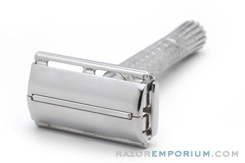 1959 Gillette Flare Tip DE Super Speed Safety Razor Factory Nickel Revamp E1