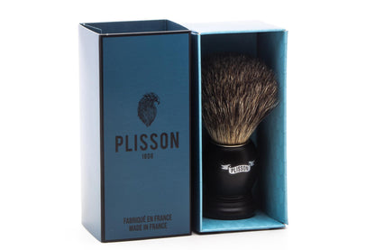 Plisson 1808 | Pure Grey Badger & Black Beech Wood Shaving Brush