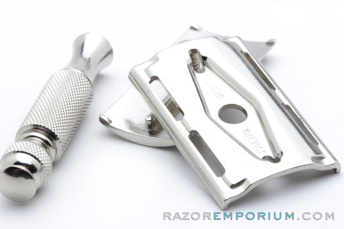 1957 Gillette Travel Tech DE Safety Razor C2 - Factory Nickel