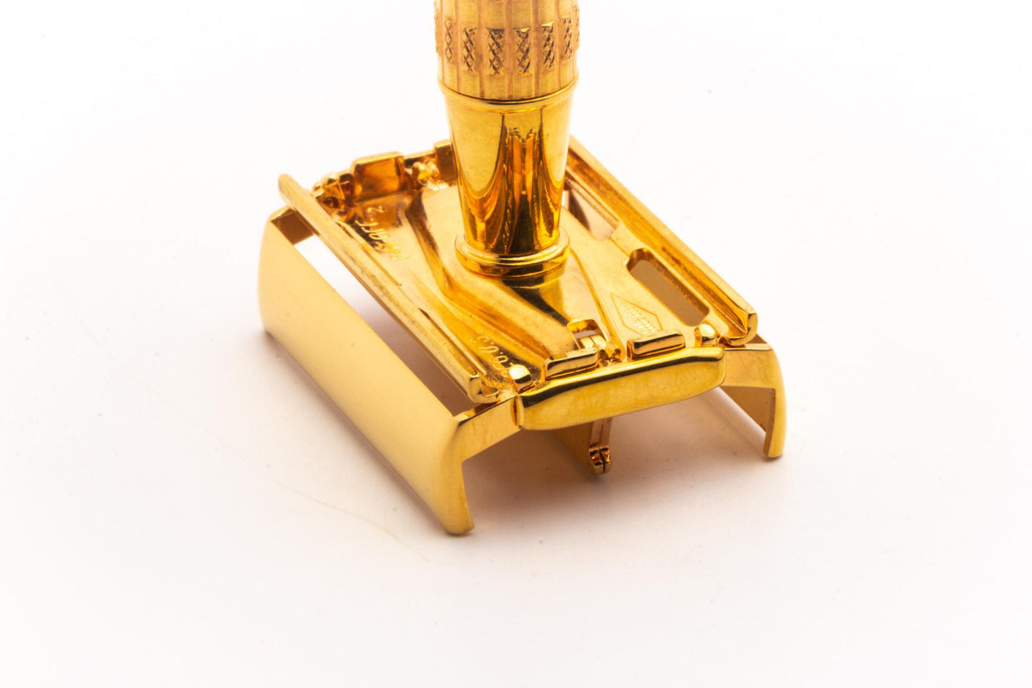 1956 B2 Gillette Heavy Red Tip Super Speed DE Safety Razor | 24K Gold Revamp