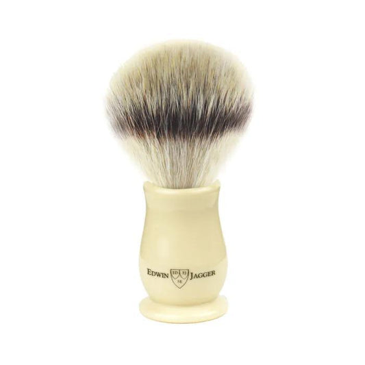 Edwin Jagger | Chatsworth Imitation Ivory Shaving Brush (Synthetic Silver Tip)