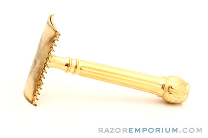 1909 Gillette Gold ABC Pocket Edition - Old Type (DE) Razor with Gun Metal Case and Blade Bank