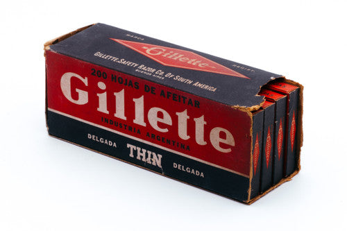 New Old Stock - 200 Gillette Thin Delgada - Made in Argentina - Double Edge Razor Blades