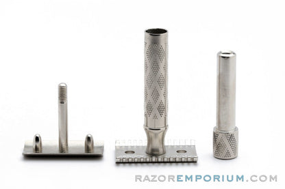 1922 Gillette Silver New Improved Bostonian Safety Razor Set in Orig. Box - Factory Nickel
