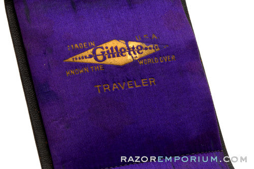 1920's Gillette New Improved Traveler Case Only in Black Leather