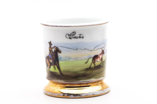 Vintage Hand Painted Castro Bull Catching Shave Mug