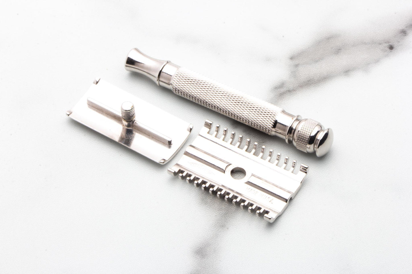 1930's Gillette NEW Long Comb Ball End  Handle Safety Razor | Rhodium Revamp