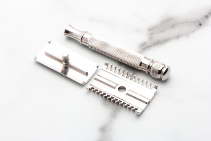 1930's Gillette NEW Long Comb Ball End  Handle Safety Razor | Rhodium Revamp