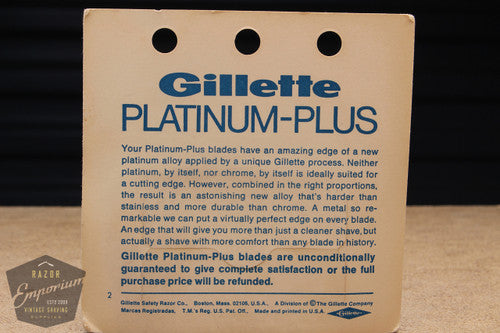 Gillette Platinum Plus Double Edge (10) - New Old Stock (NOS) Razor Blades