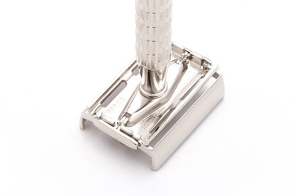 1955 A3 Gillette Heavy Red Tip Super Speed Safety Razor | Factory Nickel Revamp