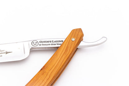 5/8" Gustave Lalune Straight Razor "The Archer Leef" Leef Wood Scales | Used