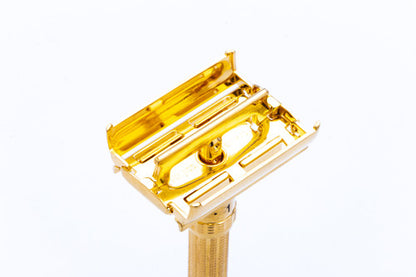 1965 K1 Gillette Slim Aristocrat Adjustable DE Safety Razor | 24K Gold Revamp