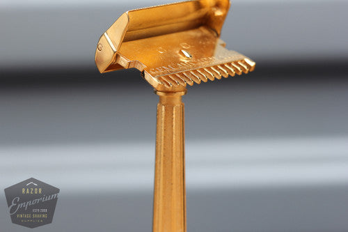 Gem 1930's Micromatic TTO Single Edge Safety Razor * Revamped - 24K Gold
