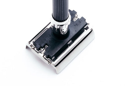 1982 C1 Gillette Super Adjustable "Black Beauty" Safety Razor | Factory Nickel Revamp