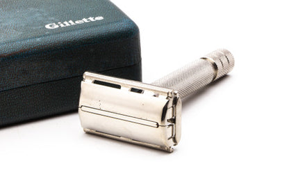 1950's Gillette British Rocket Safety Razor With Blue Case | Original Condition