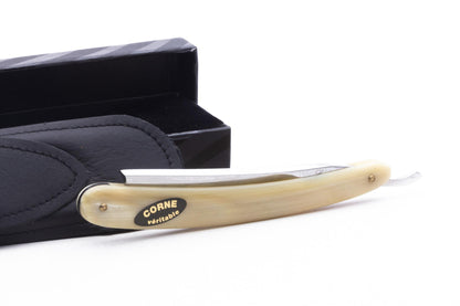 6/8" Ertan The Elegant Carbon Straight Razor | Horn Scales