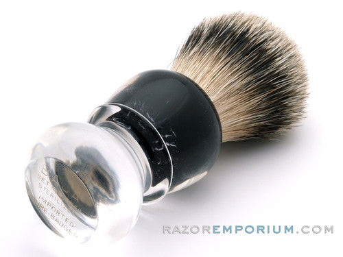 Manchurian Silver Tip Pure Badger Set in Rubber Vintage Shaving Brush