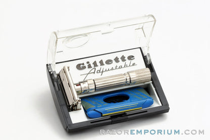 1961 Gillette Fatboy $1.95 TTO Adjustable Double Edge Razor Set G3