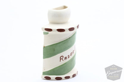 Porcelain Green Barber Pole | Blade Safe
